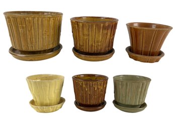 McCoy Pottery Bamboo Pattern Flower Pots - #S17-3