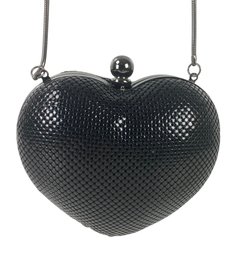 Whiting & Davis Black Metal Heart Minaudiere - #S15-2