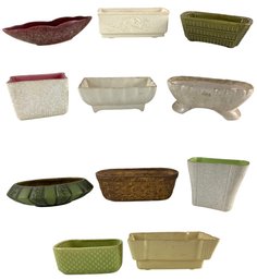 Vintage Ceramic & Spatter Textured Planters / Vases By McCoy & USA Pottery - #S15-2