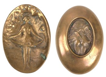 Art Nouveau Risque Bronze Trinket Dish - #FS-3