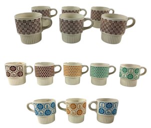 Mid-Century McCoy Stackable Ceramic Coffee Mugs - #S16-5