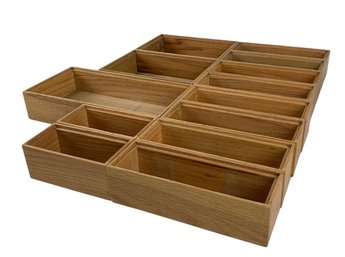 Collection Of Oak Drawer Cutlery Organizers - #S19-4
