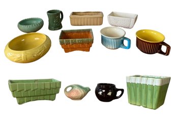 Cookson, McCoy & USA Pottery Creamer, Planters, Soup Mugs, Happy Face Mug & More - #S18-3