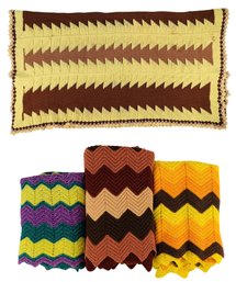 Vintage Zig Zag Crocheted Afghans - #S2-4