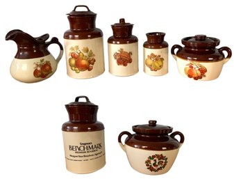 McCoy Fruit Festival Canister Set, Seagram's Benchmark Cookie Jar & Bean Pot Cookie Jar - #S18-3