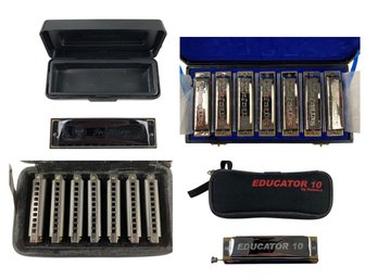 Harmonicas: Hohner Pro Harp & Piedmont Blues Set, Chicago Blues Set & Educator 10 - #S1-1