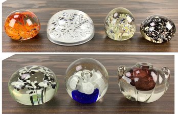 Collection Of Blown Glass Paperweights & Inkwell - #S23-4
