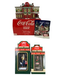 Department 56 Snow Village Coca-Cola Bottling Plant & Town Square Villagers  -#S2-4