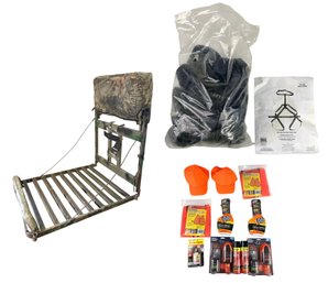 Hunting Tree Stand, Hunting Stand Harness, Scrape Scent & Safety Vests/Hats - #BT-F