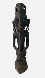 Solid Wood Hand Carved African Statue - #S13-1