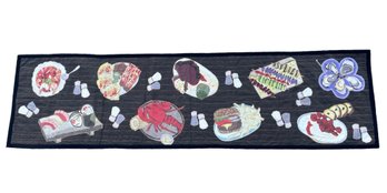 Hand Crafted 'What's For Dinner' Table Runner By Quirky Digs, NEW WITH TAG - #S7-4