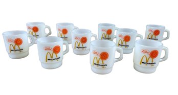 Vintage Fire King McDonalds Milk Glass Coffee Mugs (Set Of 10) - #S23-1