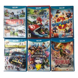 Nintendo Wii U Games: Mario Kart, Super Smash Bros, Nintendo Land, Hyrule Warriors - #S9-4