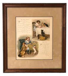 Framed 'Little Folks Spice For All Who Are Nice' Children's Story Book Print - #A4