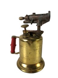 Vintage Turner Brass Blow Torch With Red Wood Handle, Model No. 30AT - #S13-3