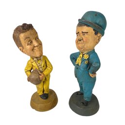 Vintage Laurel & Hardy Chalkware Statues - #S10-1