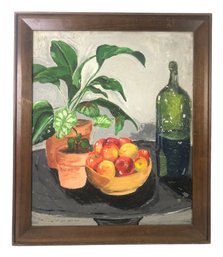 1958 Still Life Oil On Board Painting, Signed - #A11
