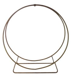 Mid-Century Modern Wrought Iron Fireplace Log Hoop, Collapsible - #BT-F