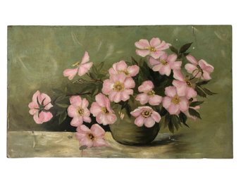 Vintage Dogwood Floral Still Life Oil On Academy Board Painting - #S28-3
