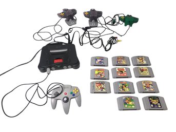 Nintendo 64 System, Controllers & Games (Diddy Kong, Super Mario, Pokemon, Rampage, Zelda) - #S4-4