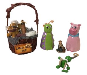 Decorative Gingerbread Basket, Tiny Tillia By Avon Ceramic Coin Banks & More - #S10-4