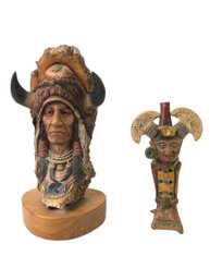 Neil J. Rose Sculpture 'Great Turtle' No. 179/2500 & Aztec Clay Flute - #S8-2