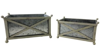 Rectangular Metal Planters (Set Of 2) - #S9-1