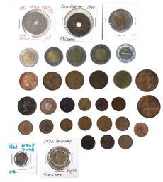 Collection Of Foreign & US Coins - #S19-3