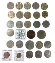 Collection Of Atlantic City & Las Vegas Gaming Tokens: Atlantis, Trump Marina & More - #S14-3