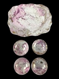 Sascha Brastoff Surf Ballet Serving Tray & Footed Bowls - #S12-4