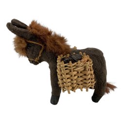 Vintage Jays Plush Donkey With Genuine Fur Mane & Glass Eyes (Made In Ireland) - #FS-7