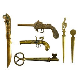 Cast Brass & Bronze: Lion Head Bottle/Letter Opener, Boot Jack & More - #S8-3