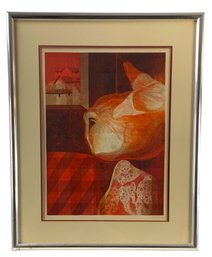 Alvar Sunol (Spain, 1935-1982) Signed Limited Edition Lithograph, Woman With Dove - #SW-10