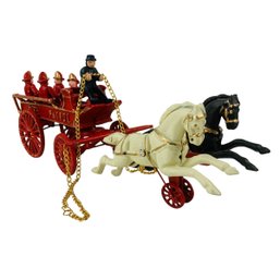 Cast Iron Horse Drawn Fire Patrol Wagon - #S2-4