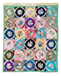 Vintage Pinwheel Patchwork Quilt (5.5 X 7) - #S9-4