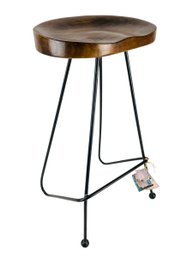 Mango Wood & Iron Gavin Bar Stool - #FF