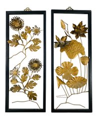 Asian Floral Metal Art Panels (Set Of 2) - #S10-3