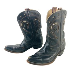 Vintage Children's Leather Cowboy Boots Size 4D By Sears - #S19-3