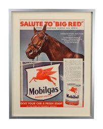 'Salute To Big Red' Mobilgas Framed Advertisement - #R1
