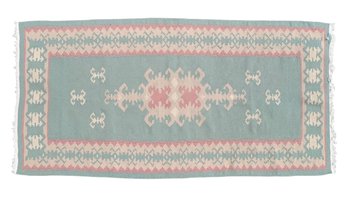 Hand Knotted Wool / Cotton Blend Dhurrie Rug - #S14-1
