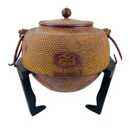 Japanese Chagama Tea Ceremony Cast Iron Kettle With Stand - #FS-3
