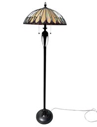 Quoizel Tiffany-Style Alahambre Stained Glass 2-Light Floor Lamp (WORKS)  - #FF