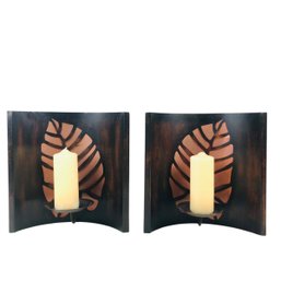 Wall Mount Metal Pillar Candle Holders (Set Of 2) - #S18-2