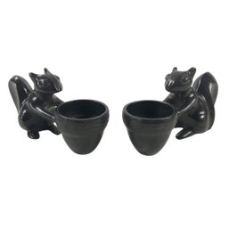 Crate & Barrel Brass Squirrel Acorn Votive Holders -#FS-5