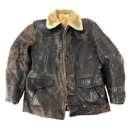 Vintage Leather Bomber Jacket - #S19-2