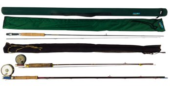 Collection Of Fly Fishing Rods, Reels & Cabela's Rod Tube Case - #S12-6