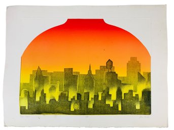 New York Skyline Limited Edition Color Etching, Signed Joan Miller - #S11-3