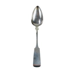 Harris & Wilcox Troy, NY (1865-1880) Coin Silver Serving Spoon, Monogram EJ - #JC-B