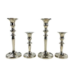 Silver Finish Tapered Candlesticks - #S14-2