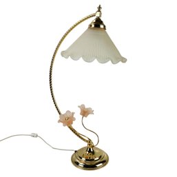 Gold Tone Floral Table Lamp (WORKS) - #S9-5